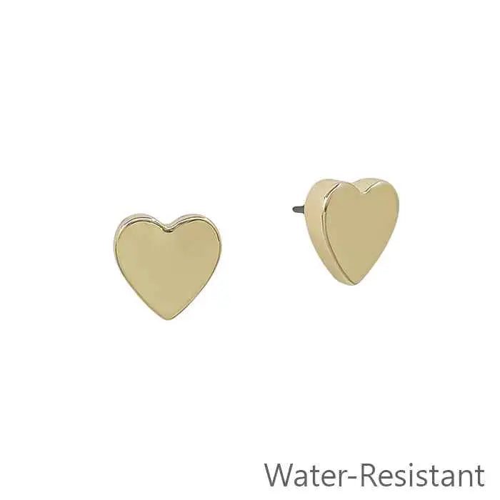 GOLD HEART STUD EARRINGS