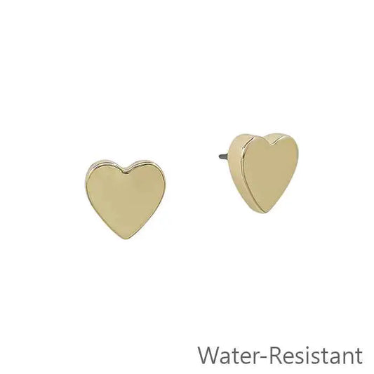 GOLD HEART STUD EARRINGS