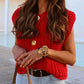 CHUNKY NEEDLE KNITTED VEST - RED