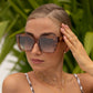 BON CHIC OVERSIZED SQUARE SUNGLASSES - BROWN