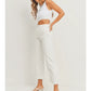 PATCH POCKET WIDE LEG JEANS - OFF WHITE