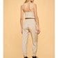 COWL NECK SLEEVELESS JUMPSUIT - SAND