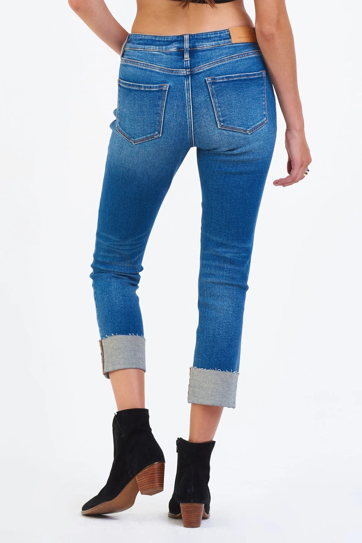 BLAIRE HIGH RISE CUFFED SLIM STRAIGHT JEANS - WEST TUCSON