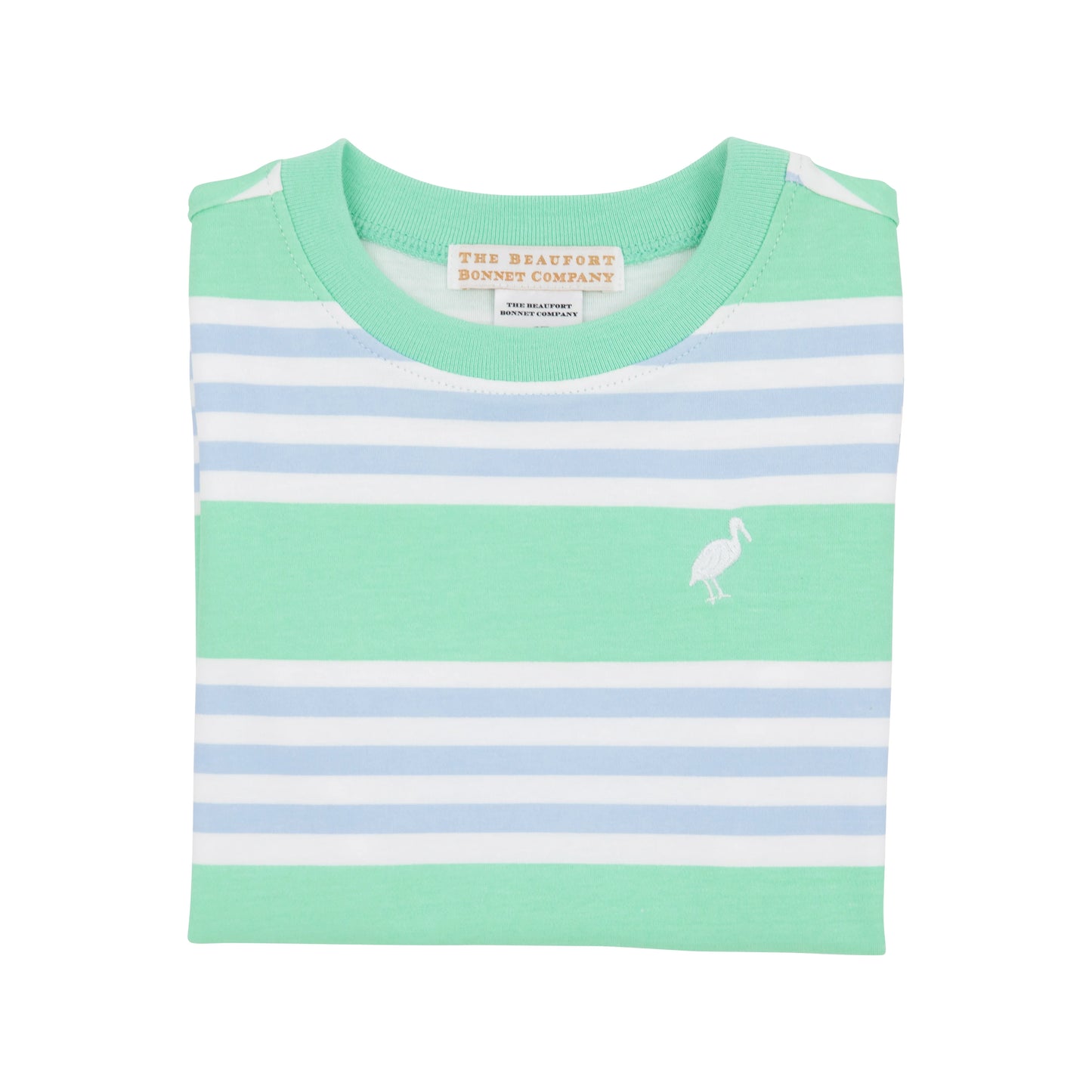 CARTER CREWNECK - GRACE BAY GREEN SADDLE RIDGE STRIPE