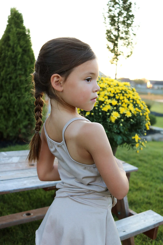 GIRLS RAZORBACK TANK - SAND