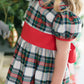 CINDY LOU SASH DRESS - AIKEN PLACE PLAID/RICHMOND RED