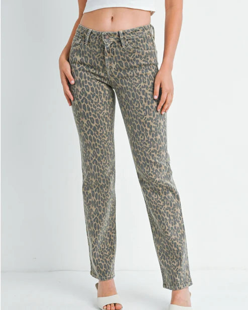 HIGH RISE STRAIGHT LEG - LEOPARD