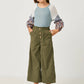 BRUSHED WIDE LEG PANTS - OLIVE