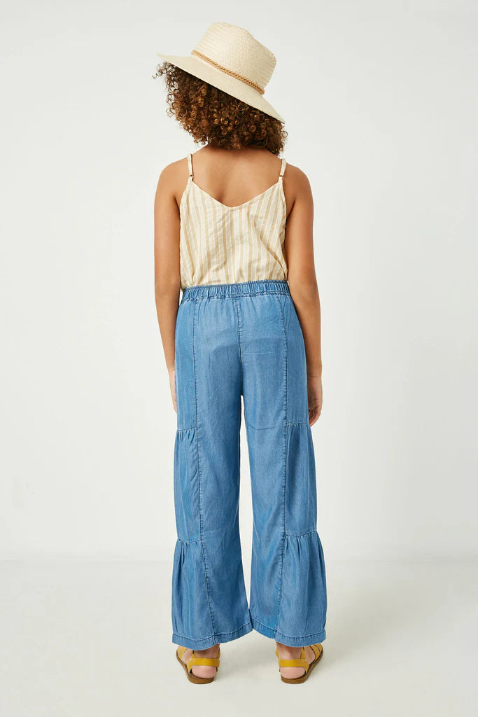 WIDE LEG TENCEL PANTS - DARK DENIM