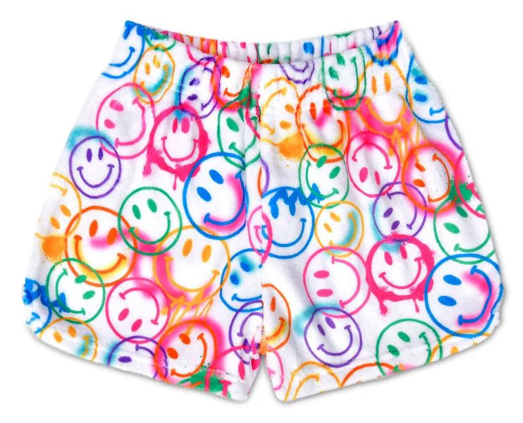 SMILES EVERYWHERE PLUSH SHORTS