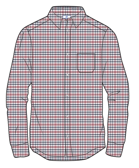 YOUTH HAYWOOD PLAID SPORTSHIRT - MINERAL RED