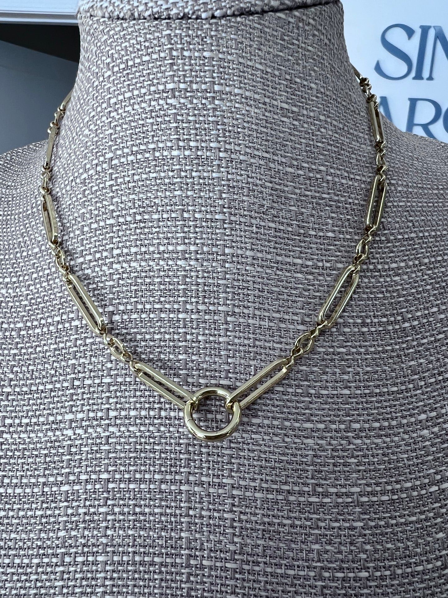 PAPERCLIP CHAIN NECKLACE 18" - GOLD