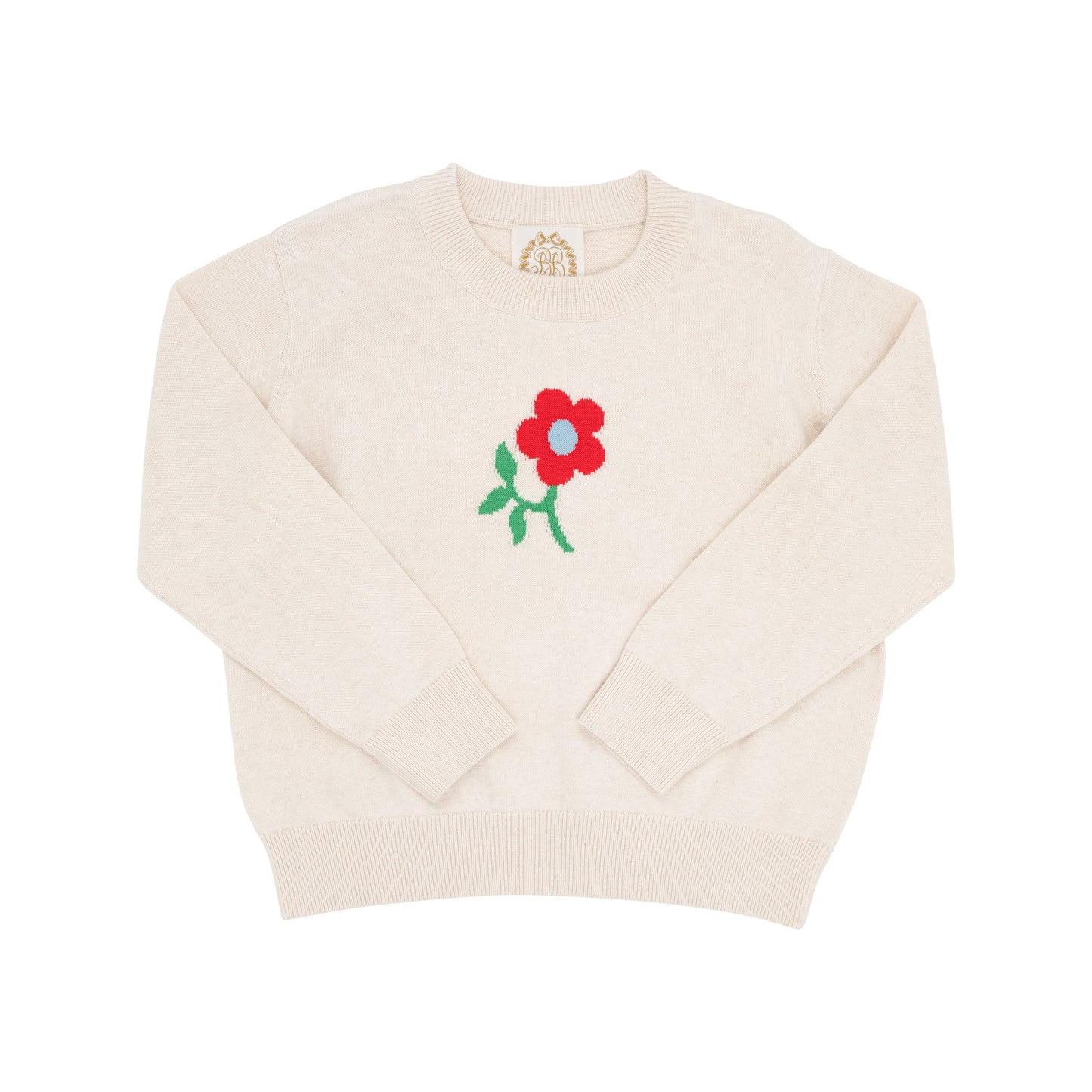 ISABELLE'S INTARSIA SWEATER - SANDY SPRINGS STONE/FLOWER