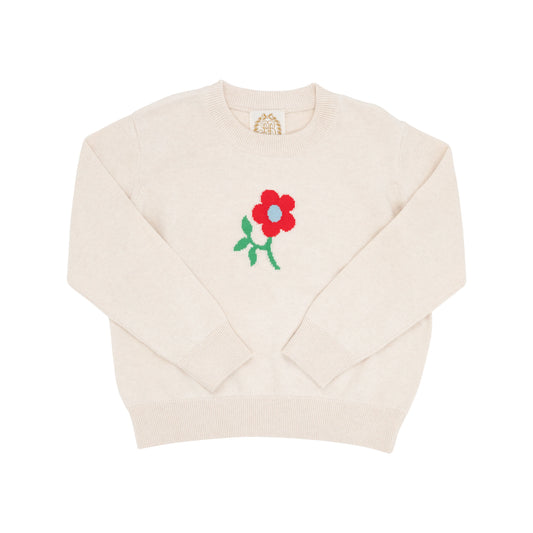 ISABELLE'S INTARSIA SWEATER - SANDY SPRINGS STONE/FLOWER