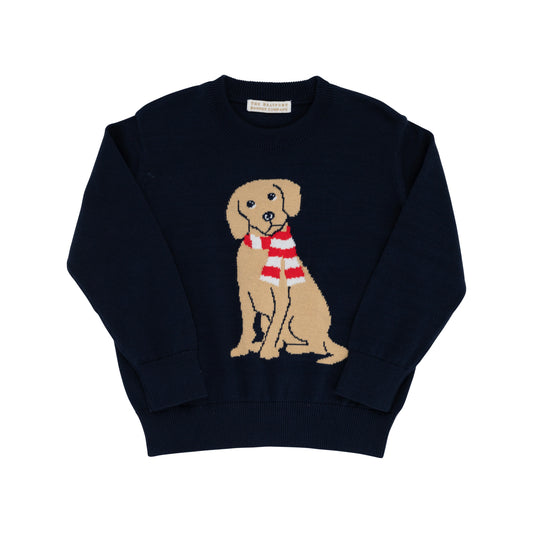 ISAAC'S INTARSIA SWEATER - NANTUCKET NAVY/DOG