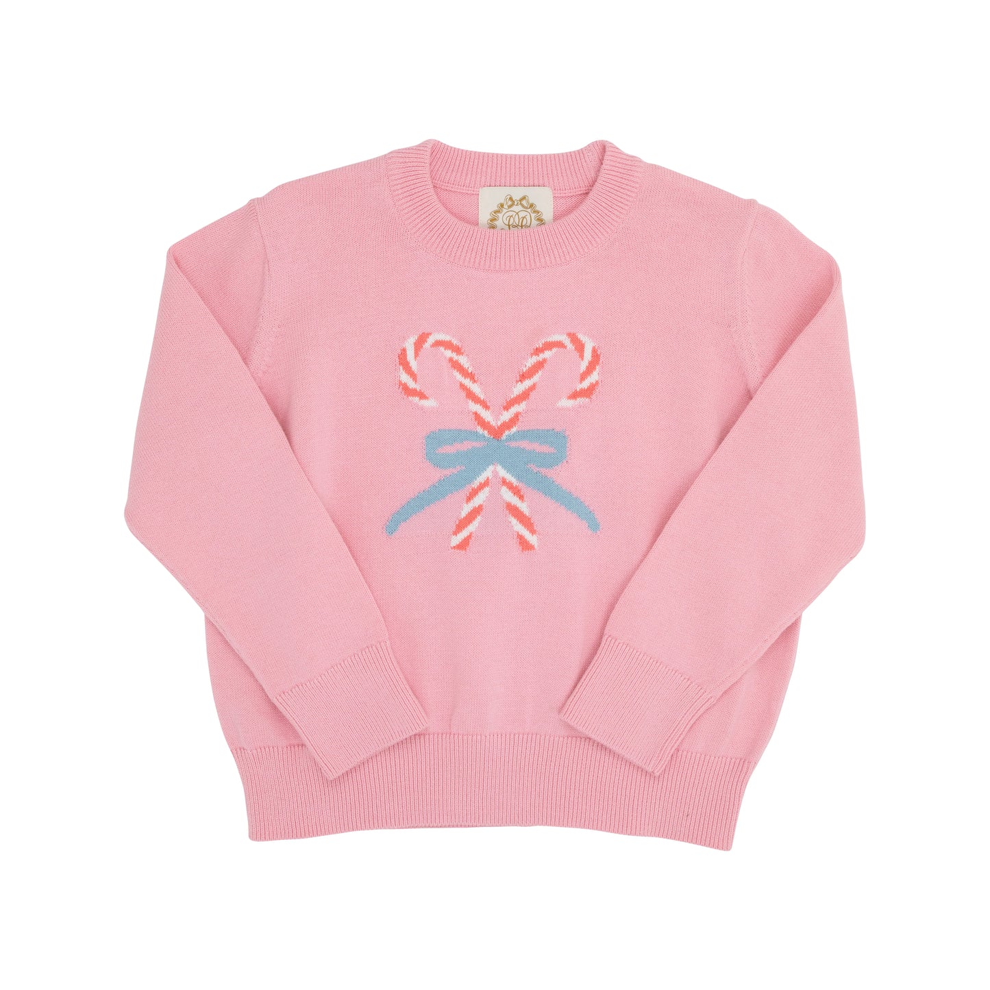 ISABELLE'S INTARSIA SWEATER - HAMPTONS HOT PINK/CANDY CANES