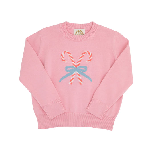 ISABELLE'S INTARSIA SWEATER - HAMPTONS HOT PINK/CANDY CANES