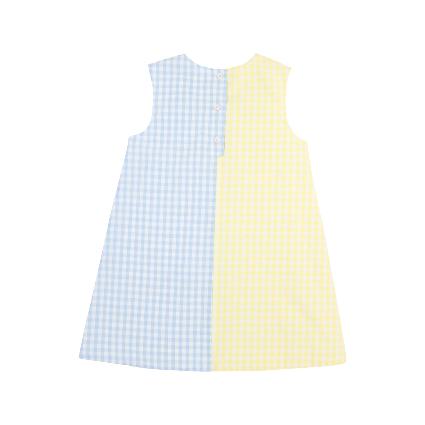 KENNEDY COLORBLOCK DRESS WOVEN - LAKE WORTH YELLOW GINGHAM/BUCKHEAD BLUE