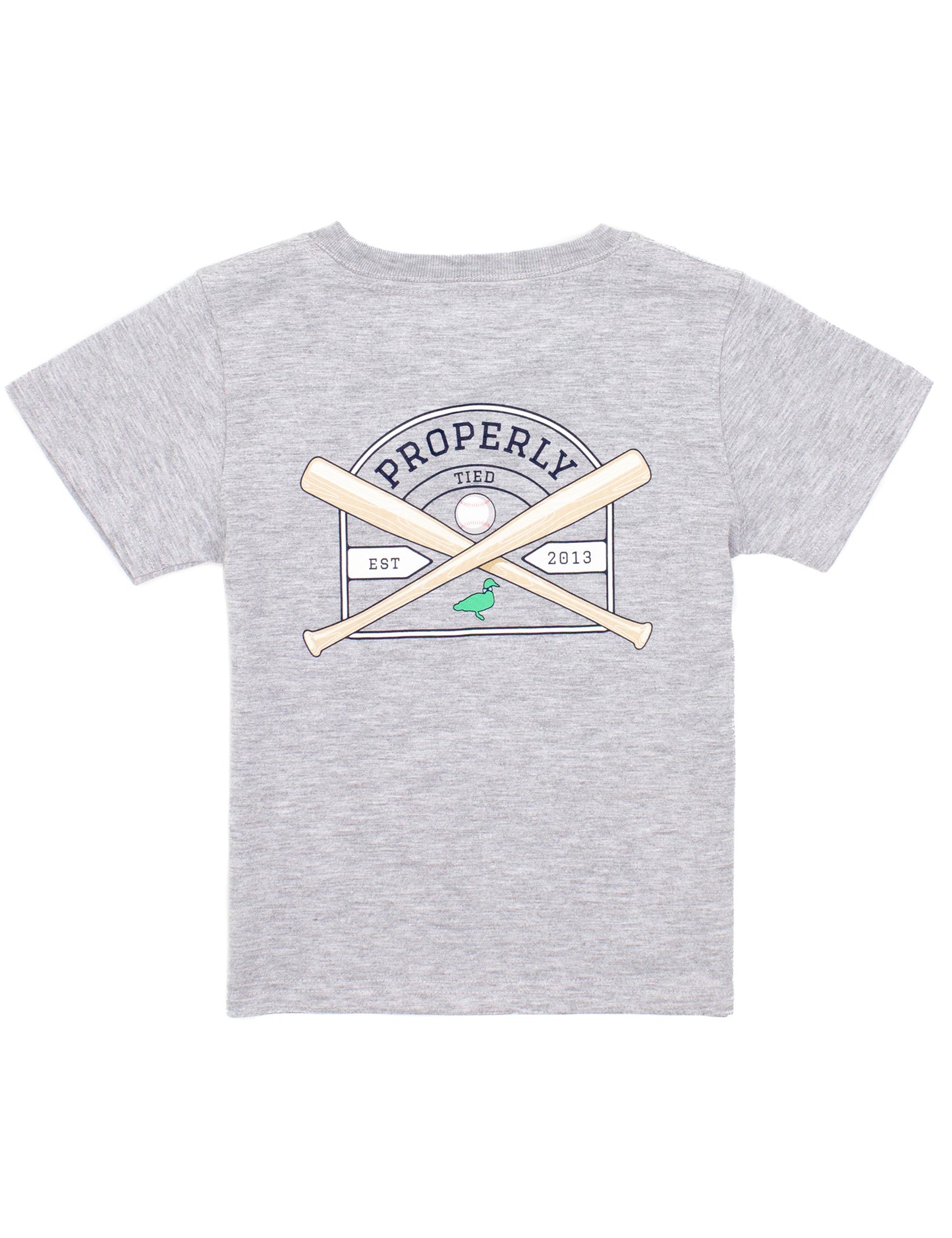 BOYS BASEBALL SHIELD TEE - LIGHT HEATHER