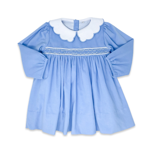 MEMORY MAKING LS DRESS - LIGHT BLUE CORD