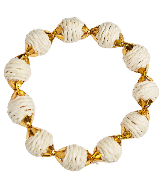 KIKI - RAFFIA BALL BRACELET