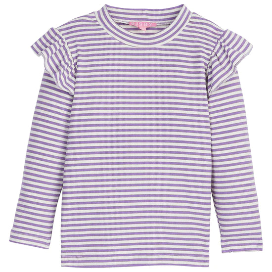 SADIE TOP - LILAC SPARKLE STRIPE