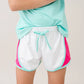 ATHLESIURE SHORTS - COCONUT WHITE/PINK