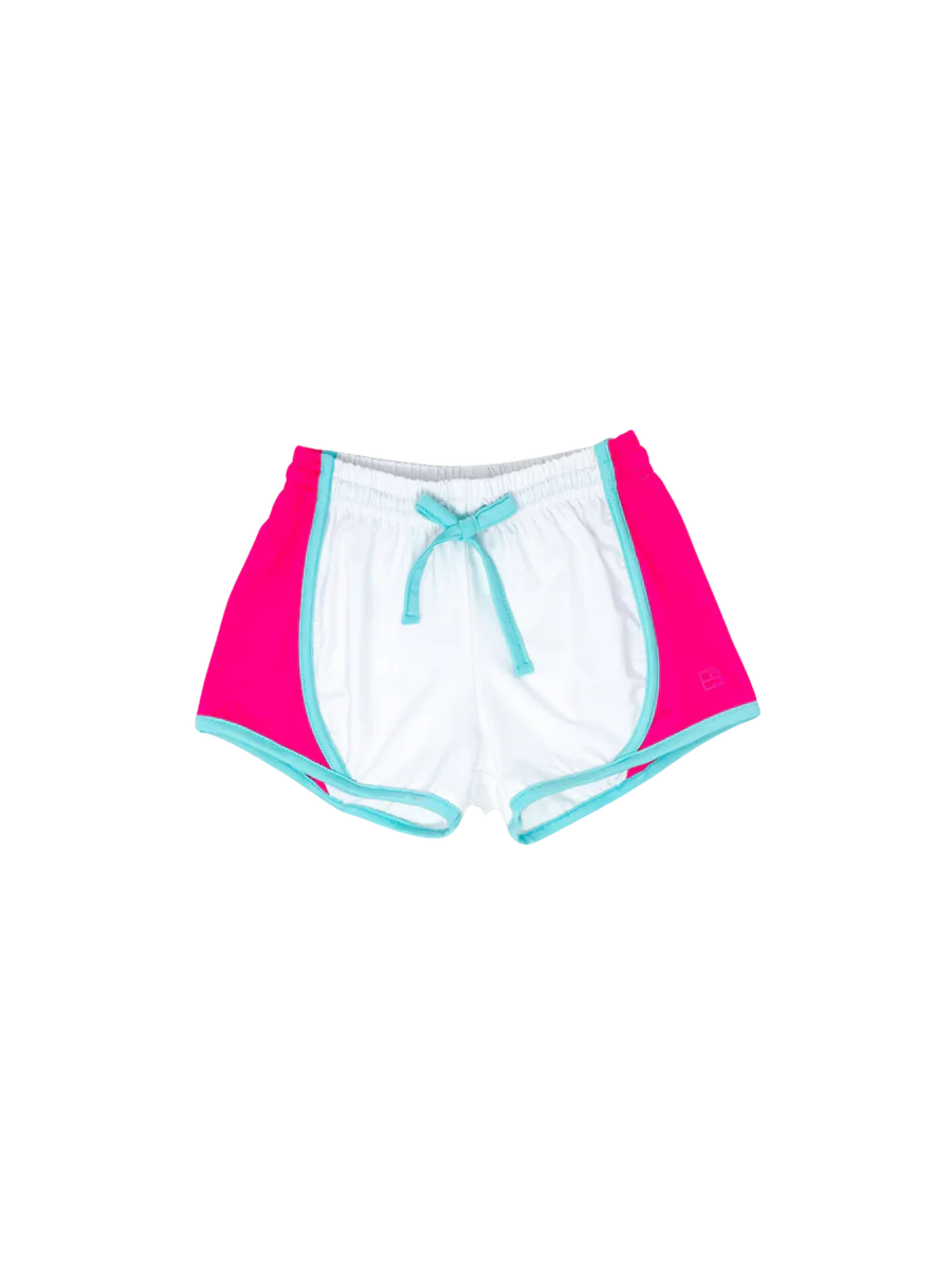 ATHLESIURE SHORTS - COCONUT WHITE/PINK