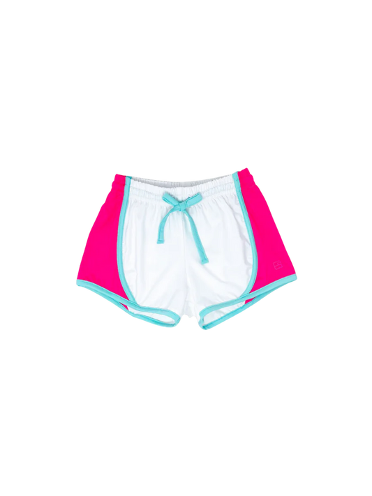 ATHLESIURE SHORTS - COCONUT WHITE/PINK