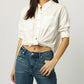 ARIANNA FRONT TIE SHIRT - WHITE