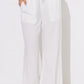 GAUZE WIDE LEG PANT - WHITE