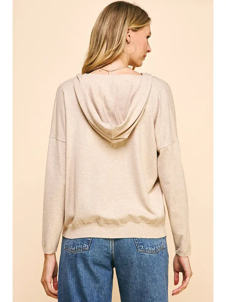 HOODED SWEATER - OATMEAL