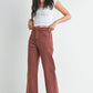 PATCH POCKET WIDE LEG JEANS - BRONZE