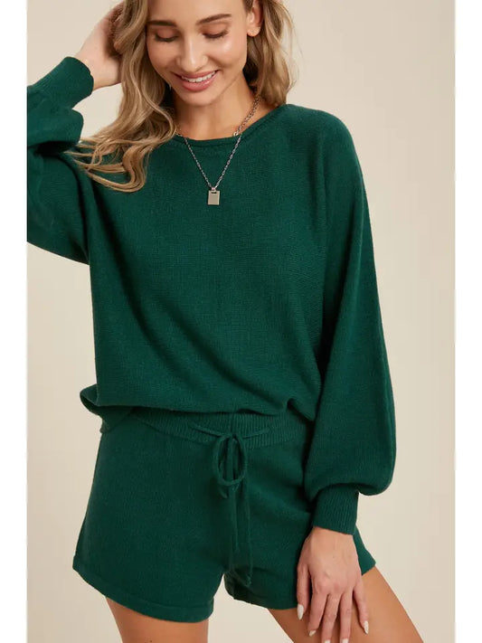 SWEATER LOUNGE SET - HUNTER GREEN