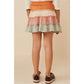 GIRLS DRAWSTRING COLORBLOCK SKIRT - BLUSH MIX