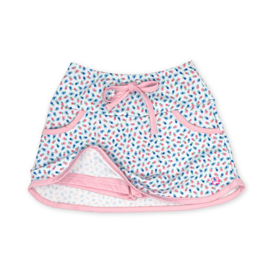 TIFFANY TENNIS SKORT - KINDESS BLOOMS FLORAL, COTTON CANDY PINK