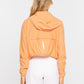 PACKABLE WINDBREAKER WITH HOOD - TERRACOTTA