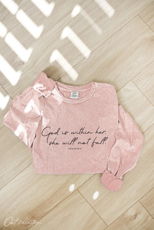 GOD IS WITHIN GRAPHIC TEE - SOFT PINK