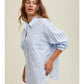 MULTI-STRIPED BUTTON UP SHIRT - BLUE/WHITE