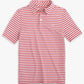 BOY'S DRIVER GULF STRIPE PERFORMANCE POLO SHIRT - ROSEWOOD RED