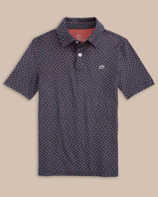 YOUTH DRIVER FALL FLOCK POLO - DRESS BLUE