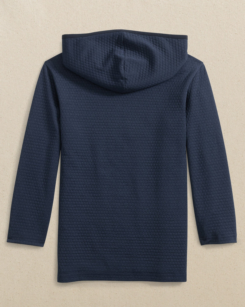 BOYS HEATHER SCUTTLE HOODIE - TRUE NAVY