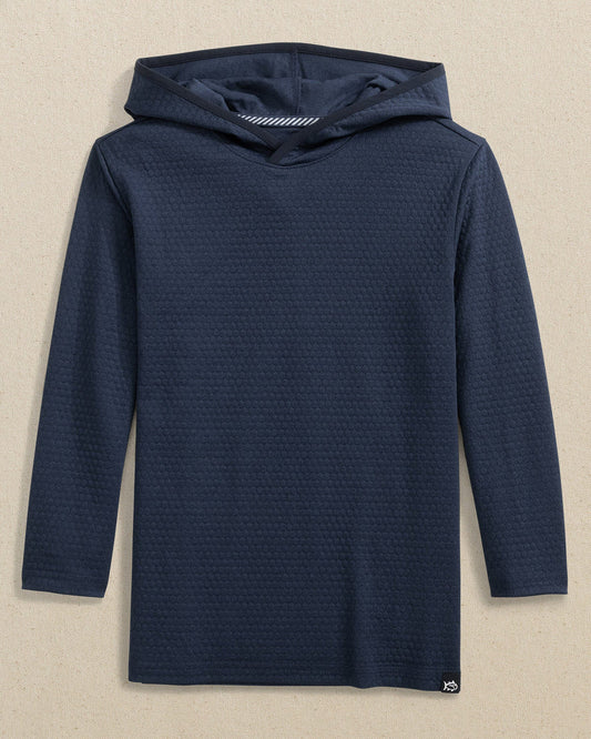 BOYS HEATHER SCUTTLE HOODIE - TRUE NAVY