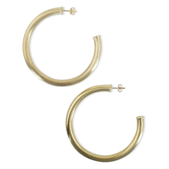 ARLENE HOOPS - BRUSHED 18K GOLD