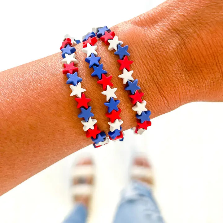 RED/WHITE/BLUE STAR BRACELET