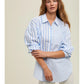 MULTI-STRIPED BUTTON UP SHIRT - BLUE/WHITE