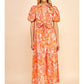 BUTTON DOWN MAXI DRESS - ORANGE