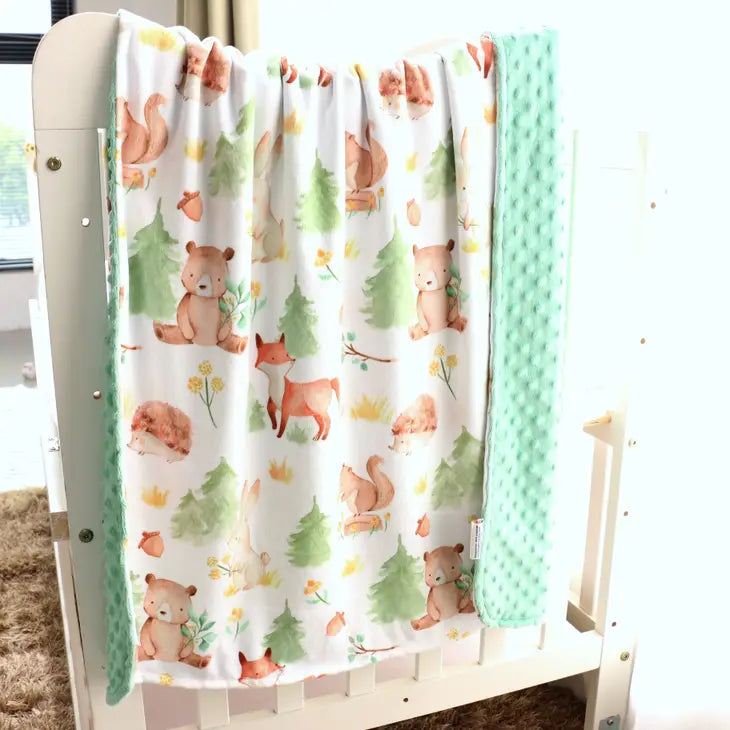 BABY & TODDLER MINKY BLANKET - FOREST FRIENDS