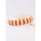 SLOANE STRIPED HEADBAND - ORANGE/WHITE