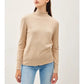 RAW EDGE MOCK NECK SWEATER - OATMEAL